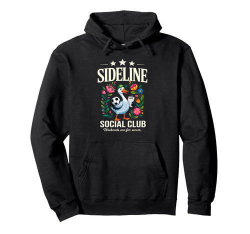 Sideline Social Club Floral Soccer Hoodie - Aesthetic Graphic Men Women - T-Shirt, Sweatshirt, Hoodie