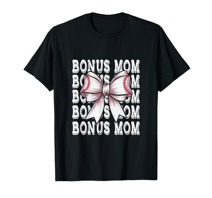 Coquette Baseball Bonus Mom Matching T-Shirt - Custom Art Print Unisex - T-Shirt, Sweatshirt, Hoodie