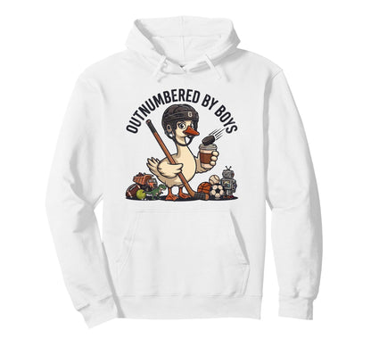 Outnumbered Mom Hockey Mom Football Hoodie - Fun Novelty Design for Adults - T-Shirt, Sweatshirt, Hoodie