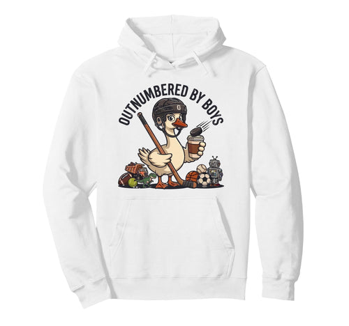 Outnumbered Mom Hockey Mom Football Hoodie - Fun Novelty Design for Adults - T-Shirt, Sweatshirt, Hoodie