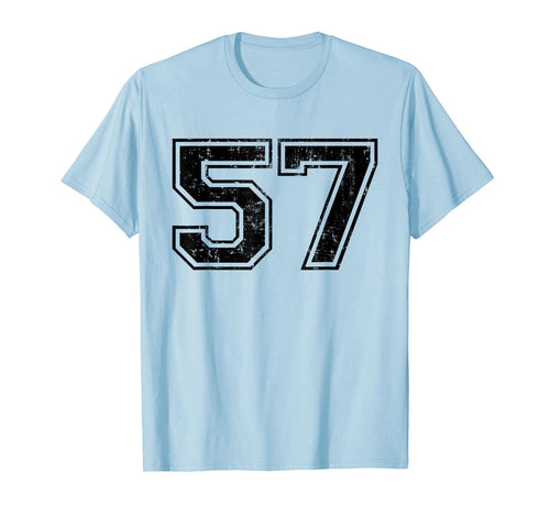 Number 57 Varsity Distressed Sport T-Shirt - Minimalist Print Men Women - T-Shirt, Sweatshirt, Hoodie
