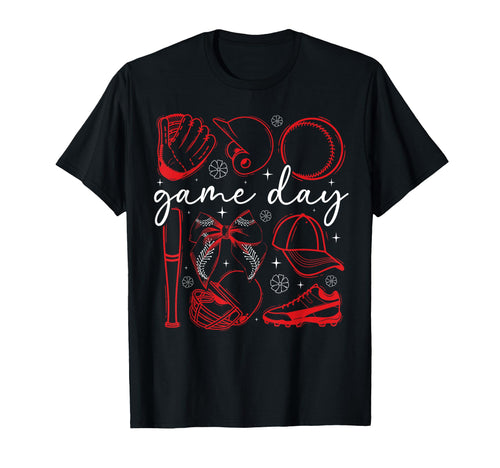 Baseball Game Day Coquette Game Day T-Shirt - Minimalist Print Men Women - T-Shirt, Sweatshirt, Hoodie