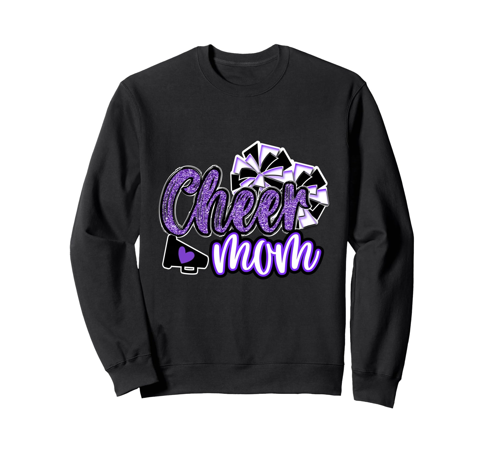 Cheer Mom Megaphone Purple Sweatshirt - Custom Art Print for Adults - T-Shirt, Sweatshirt, Hoodie