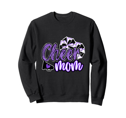 Cheer Mom Megaphone Purple Sweatshirt - Custom Art Print for Adults - T-Shirt, Sweatshirt, Hoodie