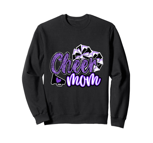 Cheer Mom Megaphone Purple Sweatshirt - Custom Art Print for Adults - T-Shirt, Sweatshirt, Hoodie