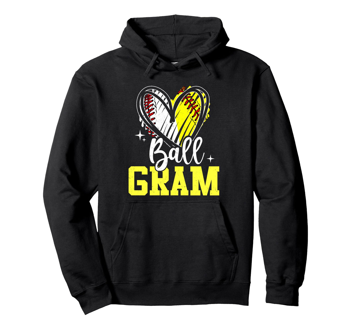 Ball Gram Softball Baseball Grandma Hoodie - Custom Art Print Men Women - T-Shirt, Sweatshirt, Hoodie