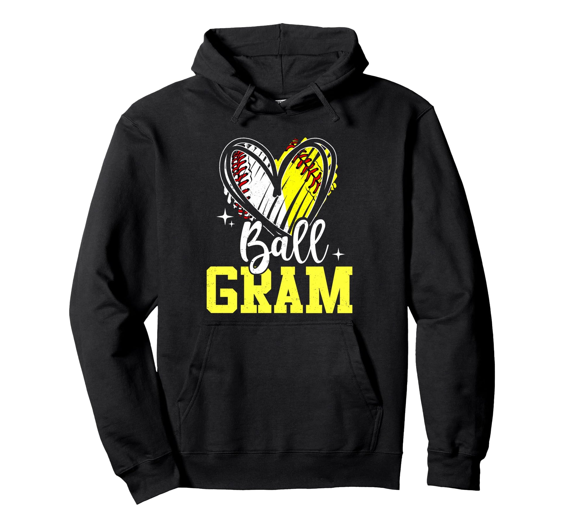 Ball Gram Softball Baseball Grandma Hoodie - Custom Art Print Men Women - T-Shirt, Sweatshirt, Hoodie