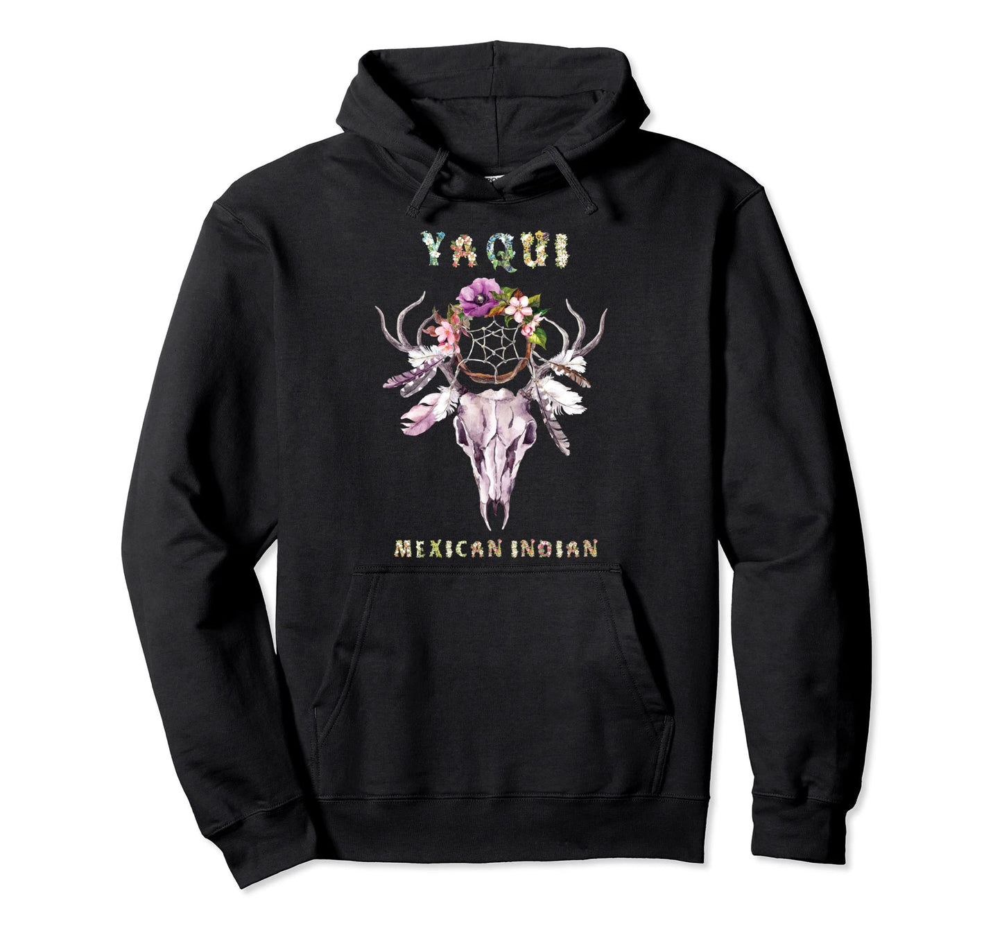 Yaqui Mexican Indian Tribe Boho Floral Hoodie - Novelty Apparel Men Women - T-Shirt, Sweatshirt, Hoodie