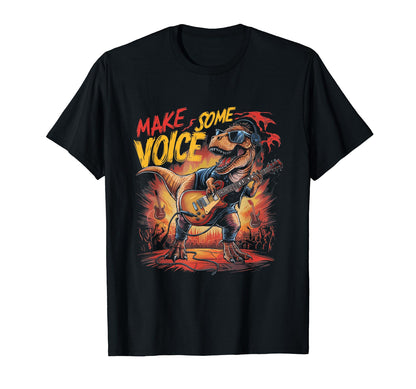 Rock N Roll Dinosaur Playing Guitar T-Shirt - Novelty Apparel Unisex - T-Shirt, Sweatshirt, Hoodie