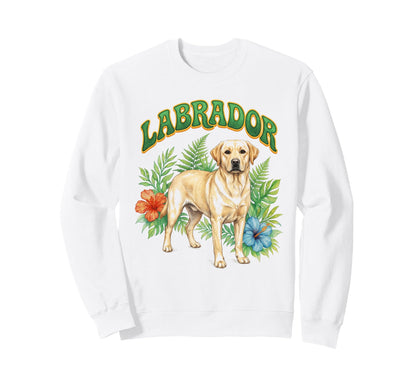 Labrador Retriever Groovy Floral Sweatshirt - Trendy Graphic Unisex - T-Shirt, Sweatshirt, Hoodie
