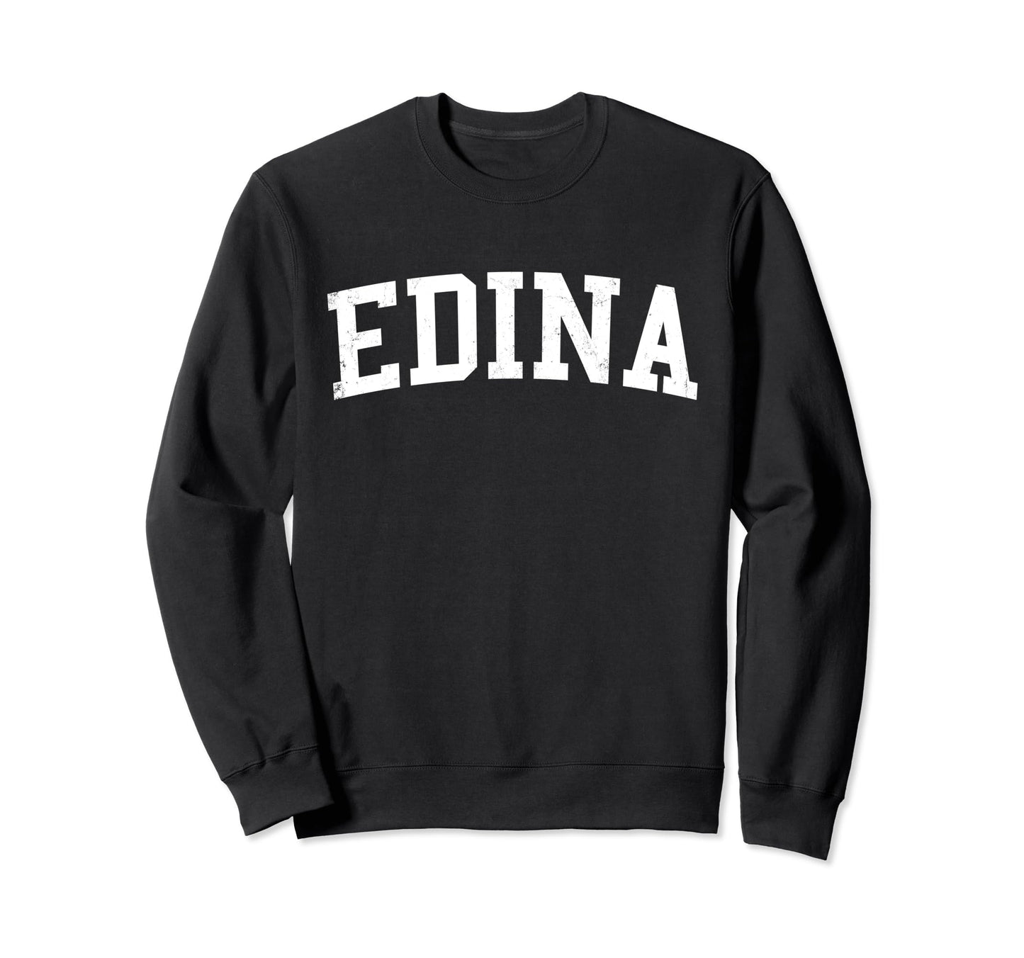 Edina Mn Distressed White Varsity Sweatshirt - Trendy Graphic Unisex - T-Shirt, Sweatshirt, Hoodie