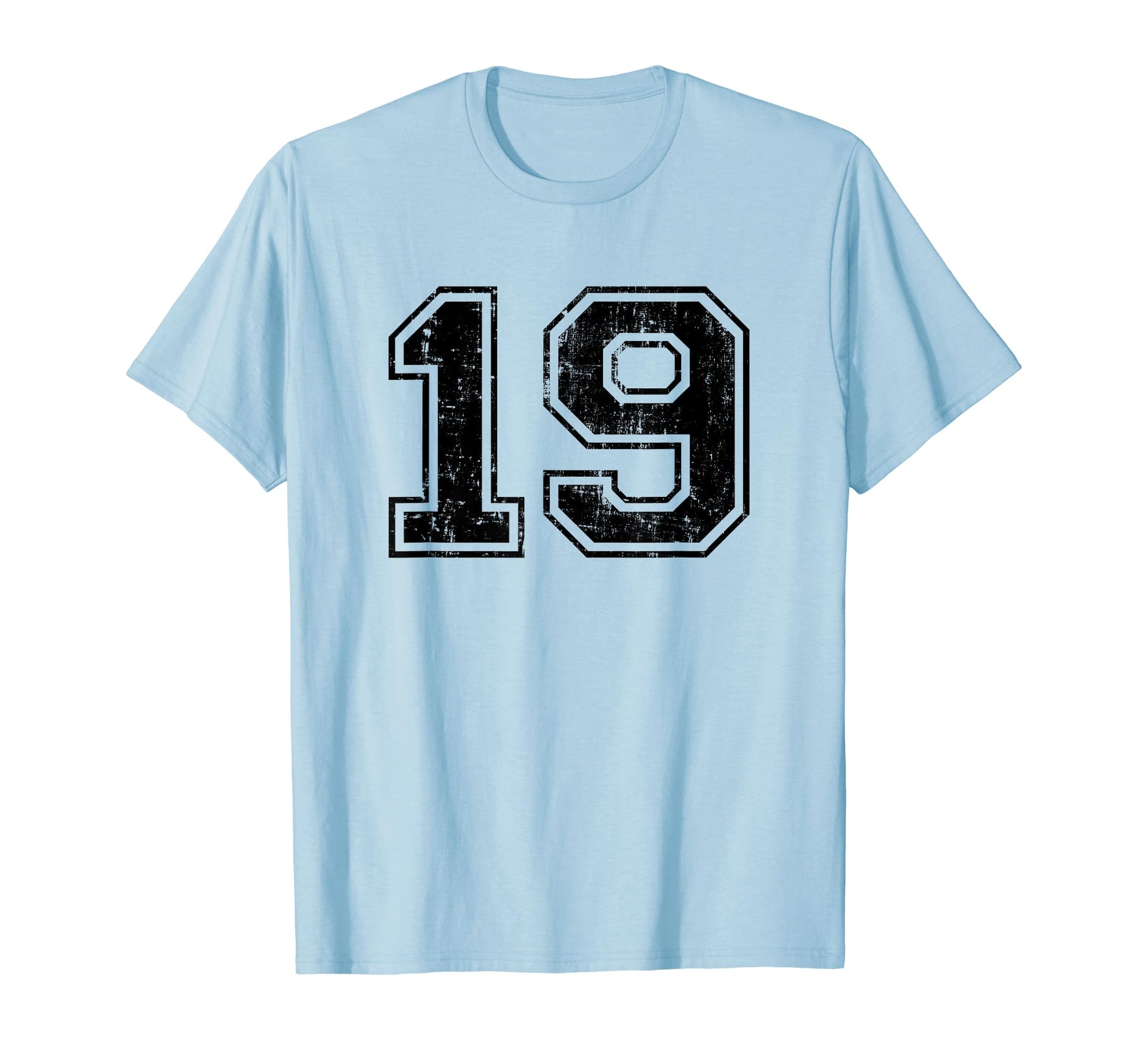 Number 19 Varsity Distressed T-Shirt - Casual Everyday Wear for Adults - T-Shirt, Sweatshirt, Hoodie