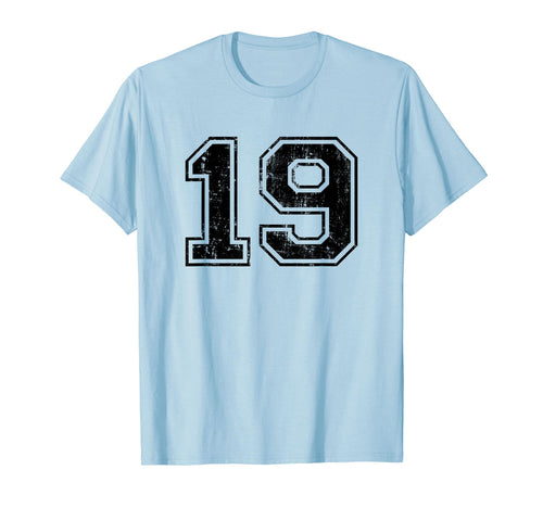 Number 19 Varsity Distressed T-Shirt - Casual Everyday Wear for Adults - T-Shirt, Sweatshirt, Hoodie