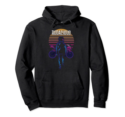 80S Synthwave Motorcycle Gift Hoodie - Fun Novelty Design Men Women - T-Shirt, Sweatshirt, Hoodie