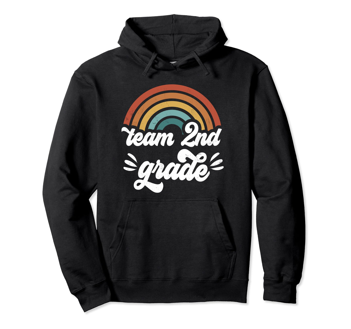 Team 2Nd Grade Groovy Rainbow First Day Hoodie - Trendy Graphic for Adults - T-Shirt, Sweatshirt, Hoodie