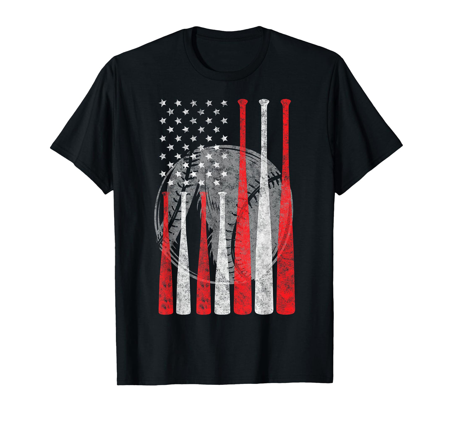 Baseball Us Flag Baseball Lover Dad T-Shirt - Unique Graphic for Adults - T-Shirt, Sweatshirt, Hoodie