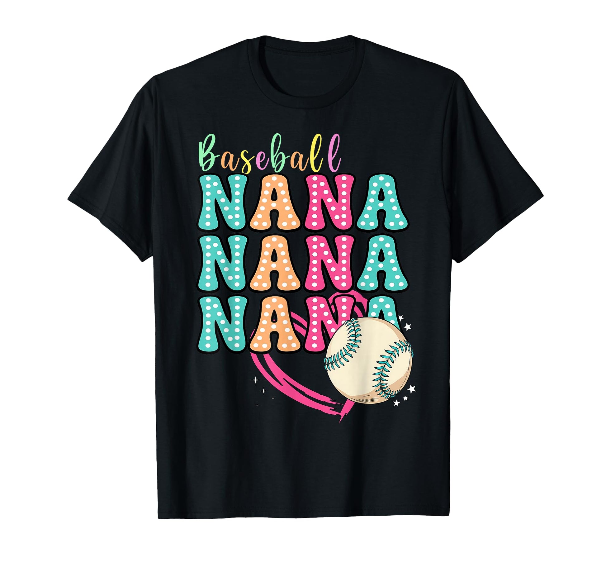 Baseball Grandma Groovy Heart Nana Gigi T-Shirt - Novelty Apparel Unisex - T-Shirt, Sweatshirt, Hoodie