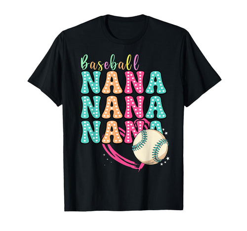 Baseball Grandma Groovy Heart Nana Gigi T-Shirt - Novelty Apparel Unisex - T-Shirt, Sweatshirt, Hoodie