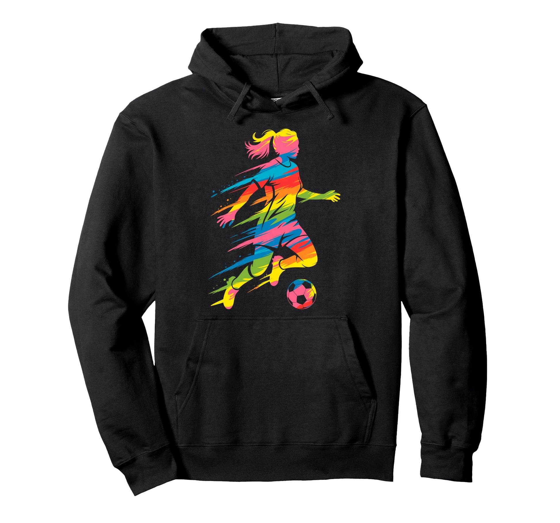 Colorful Funny Soccer Fan Dad Mom Game Hoodie - Graphic Print Men Women - T-Shirt, Sweatshirt, Hoodie