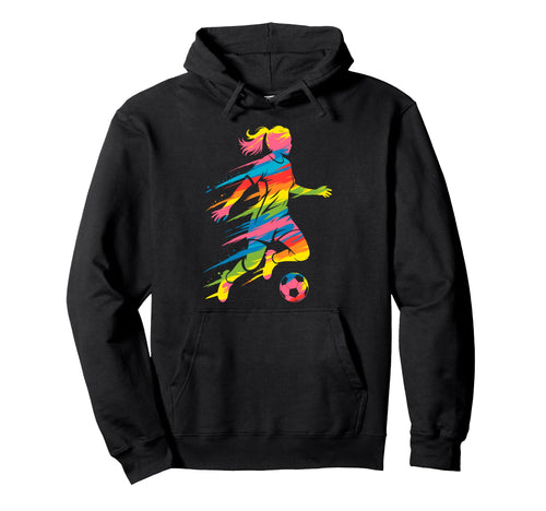 Colorful Funny Soccer Fan Dad Mom Game Hoodie - Graphic Print Men Women - T-Shirt, Sweatshirt, Hoodie