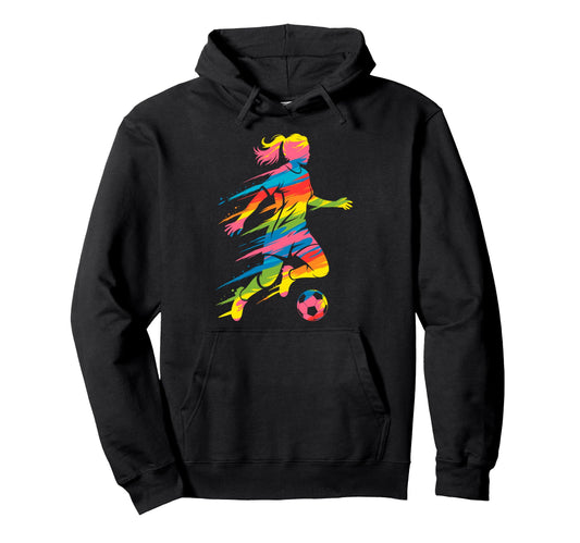 Colorful Funny Soccer Fan Dad Mom Game Hoodie - Graphic Print Men Women - T-Shirt, Sweatshirt, Hoodie