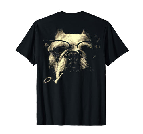 French Bulldog Glasses Smoking Pipe T-Shirt - Fun Novelty Design Men Women - T-Shirt, Sweatshirt, Hoodie