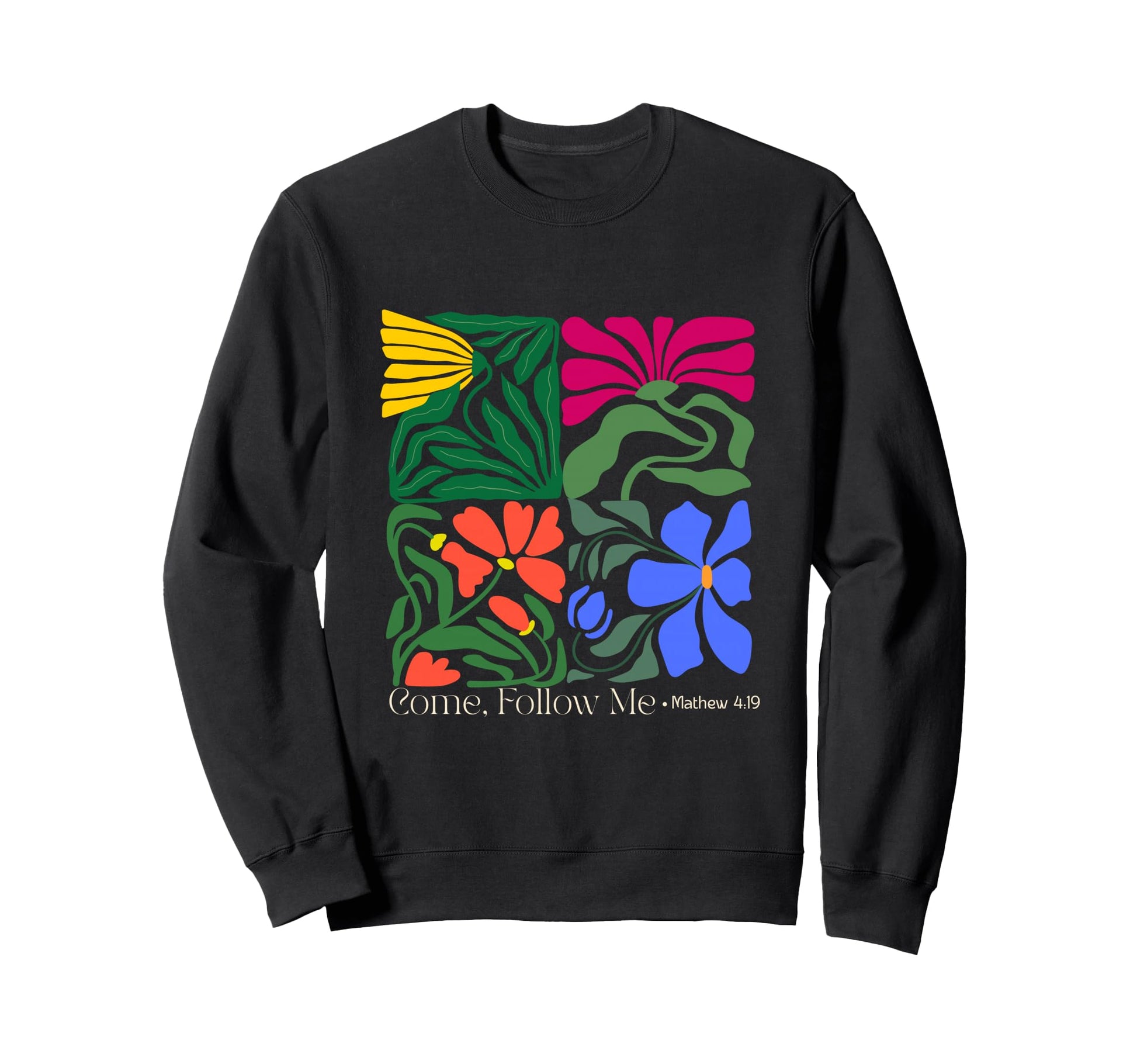 Womens Boho Floral Christian Come Sweatshirt - Minimalist Print Men Women - T-Shirt, Sweatshirt, Hoodie