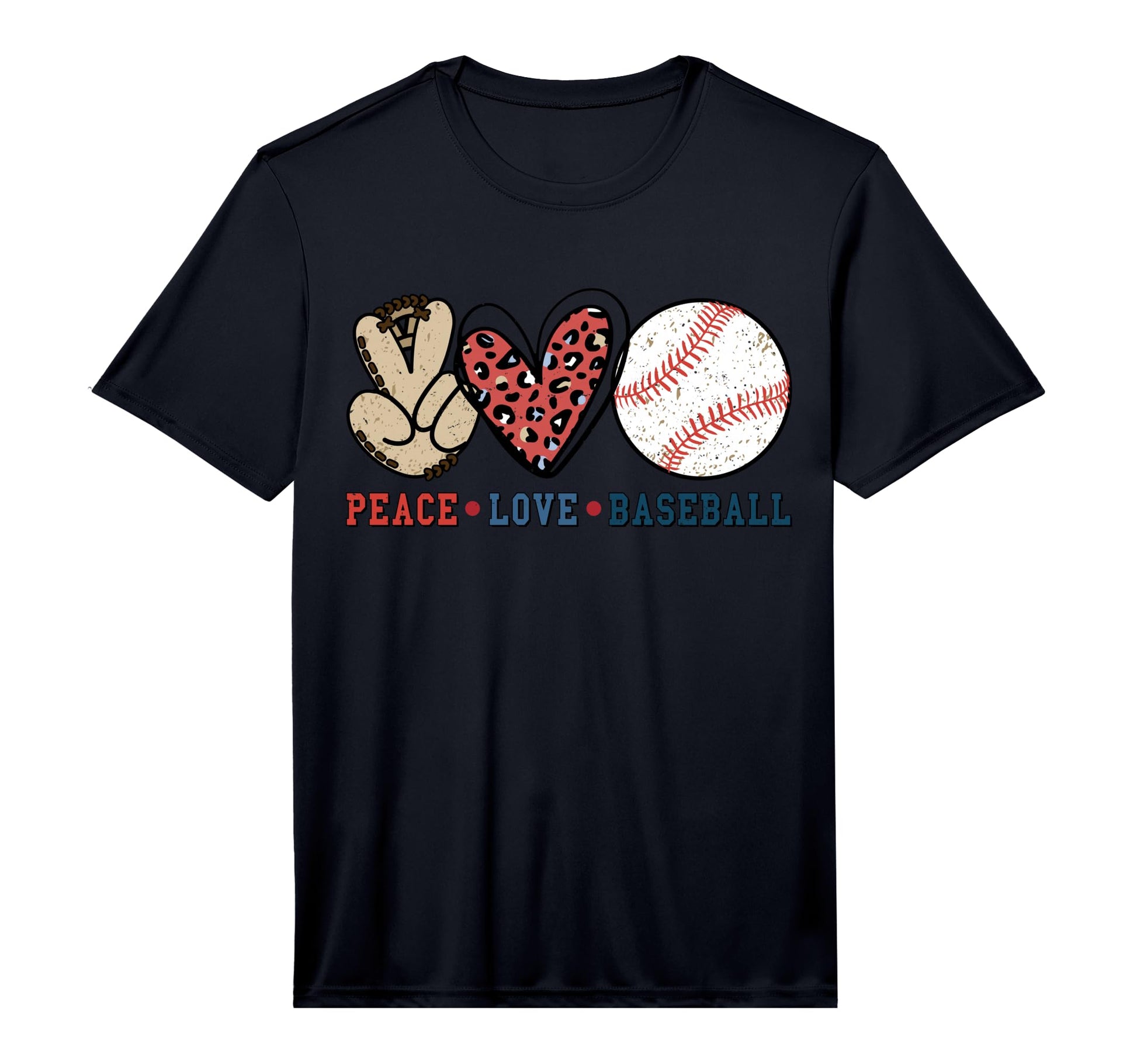 Baseball Peace Love Baseball T-Shirt - Custom Art Print Men Women - T-Shirt, Sweatshirt, Hoodie