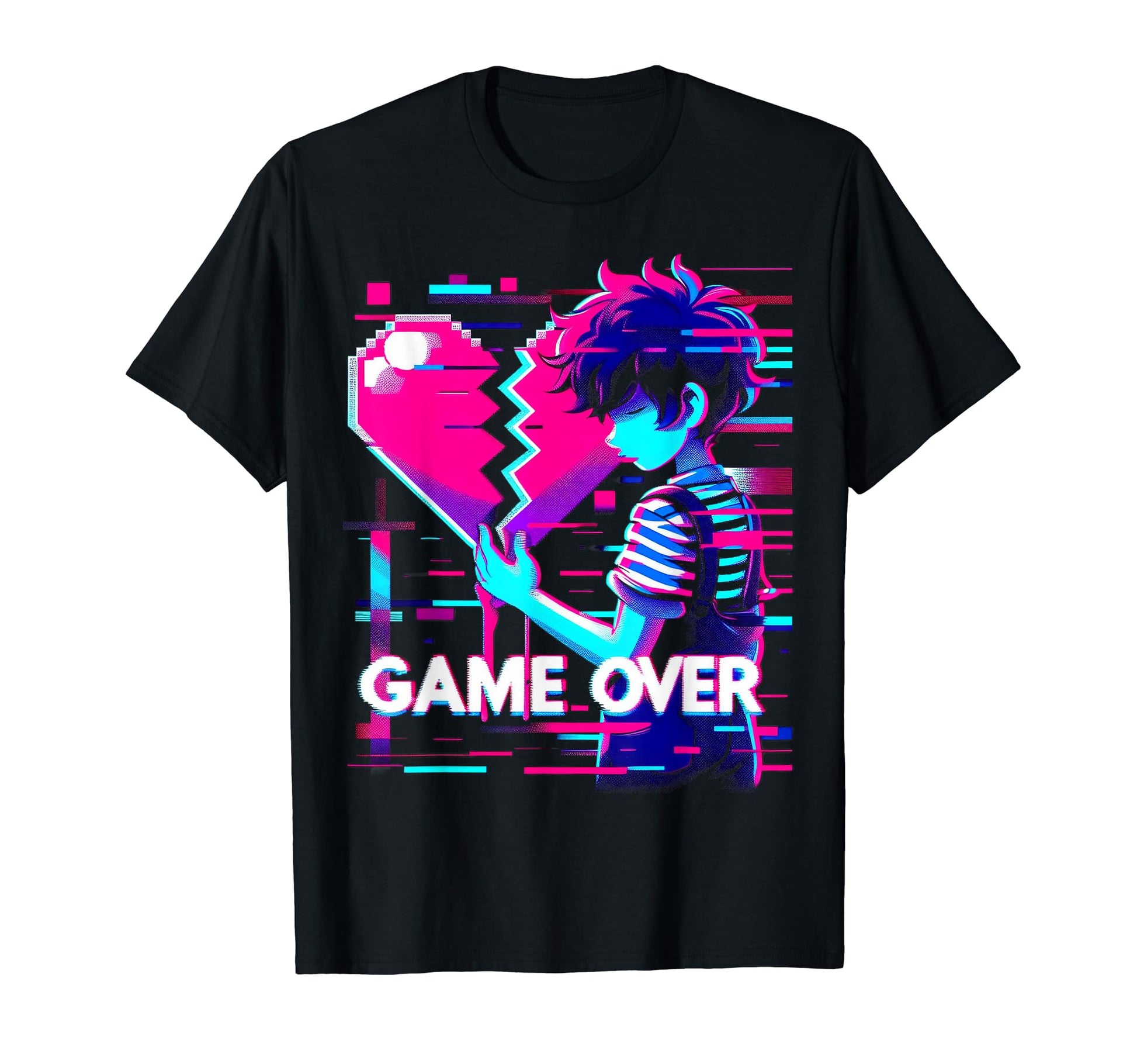Sad Anime Gamer Japanese Vaporwave T-Shirt - Unique Graphic Men Women - T-Shirt, Sweatshirt, Hoodie