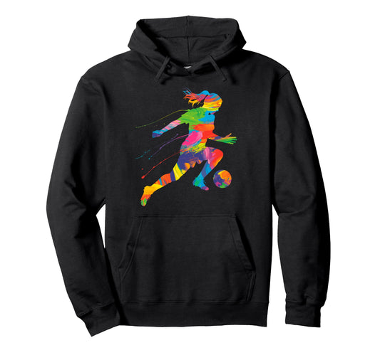 Colorful Funny Soccer Player Fan Dad Mom Hoodie - Trendy Graphic Men Women - T-Shirt, Sweatshirt, Hoodie