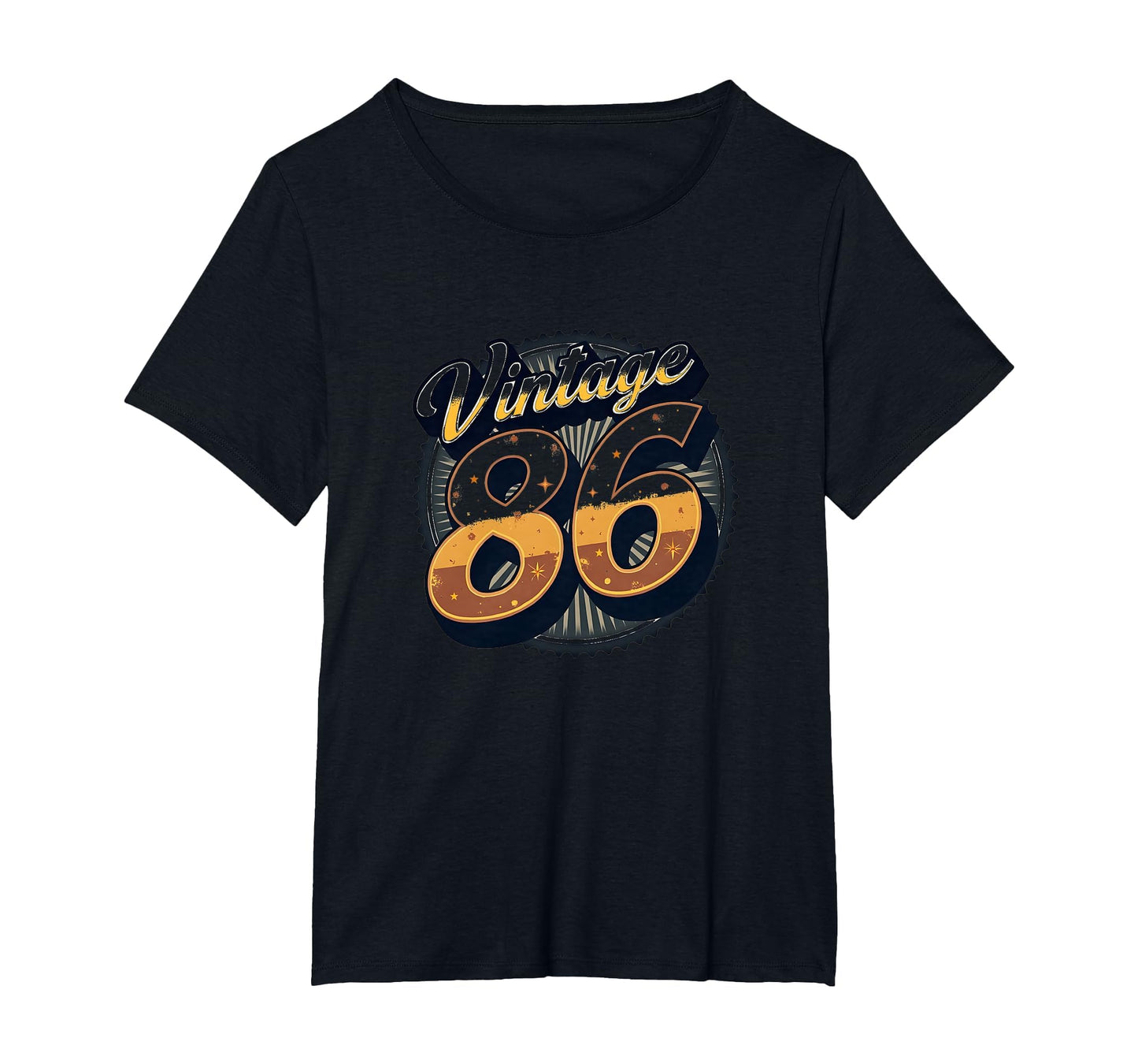 86 Birthday Gift Art Womens Plus Black T-Shirt - Fun Novelty Design Unisex - T-Shirt, Sweatshirt, Hoodie