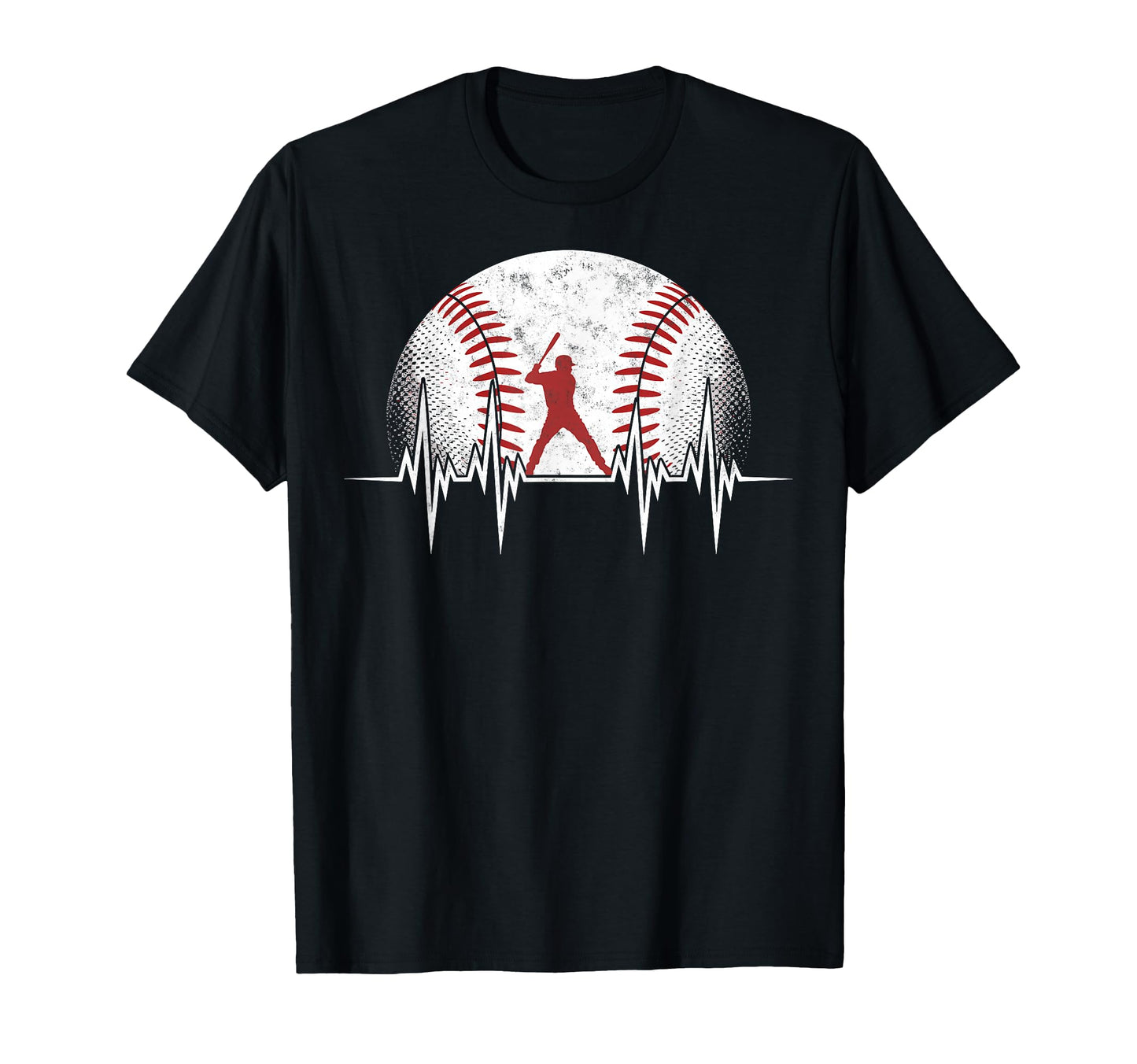 Baseball Ball Heartbeat Player Coach T-Shirt - Novelty Apparel for Adults - T-Shirt, Sweatshirt, Hoodie