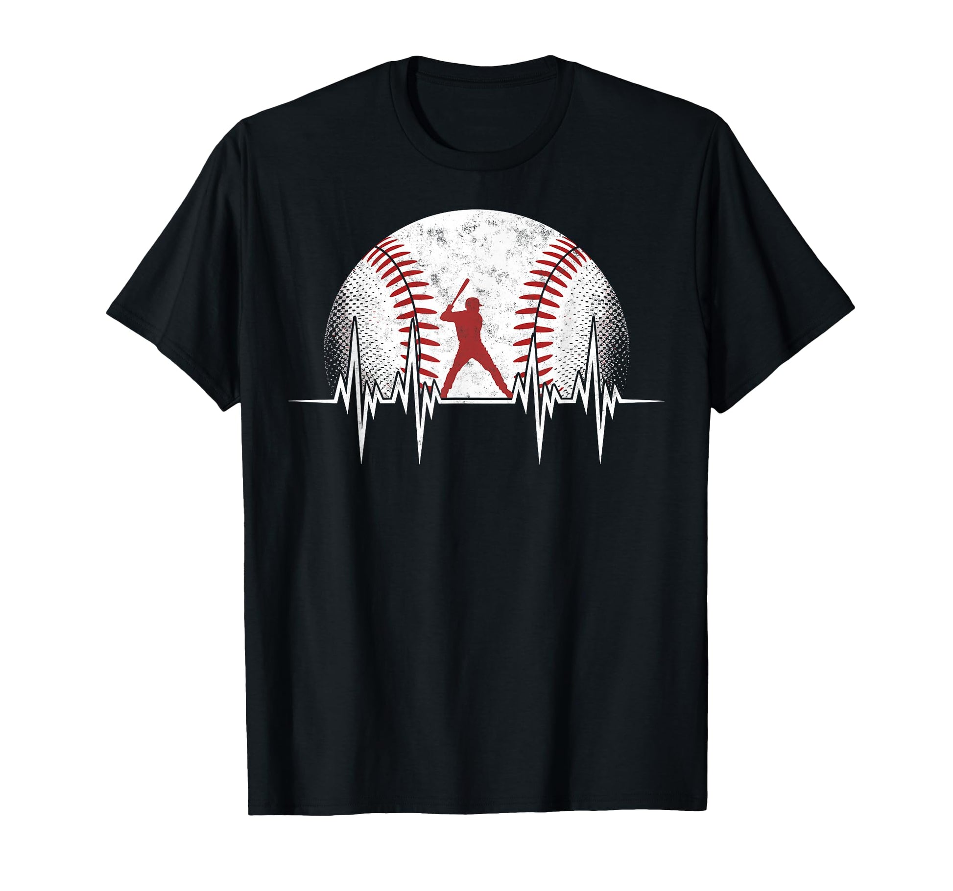Baseball Ball Heartbeat Player Coach T-Shirt - Novelty Apparel for Adults - T-Shirt, Sweatshirt, Hoodie