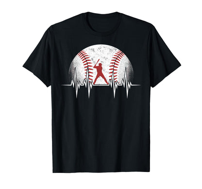 Baseball Ball Heartbeat Player Coach T-Shirt - Novelty Apparel for Adults - T-Shirt, Sweatshirt, Hoodie