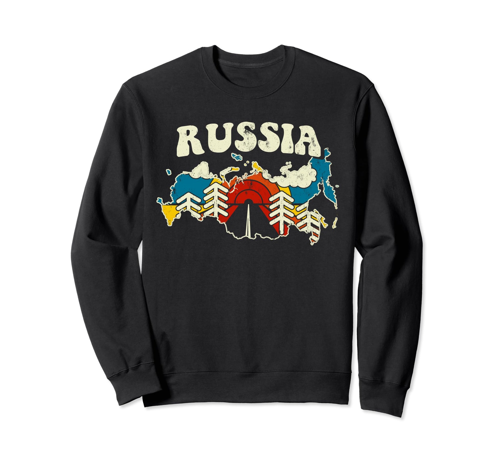 Russia Russian Country Rainbow 70S Sweatshirt - Graphic Print for Adults - T-Shirt, Sweatshirt, Hoodie