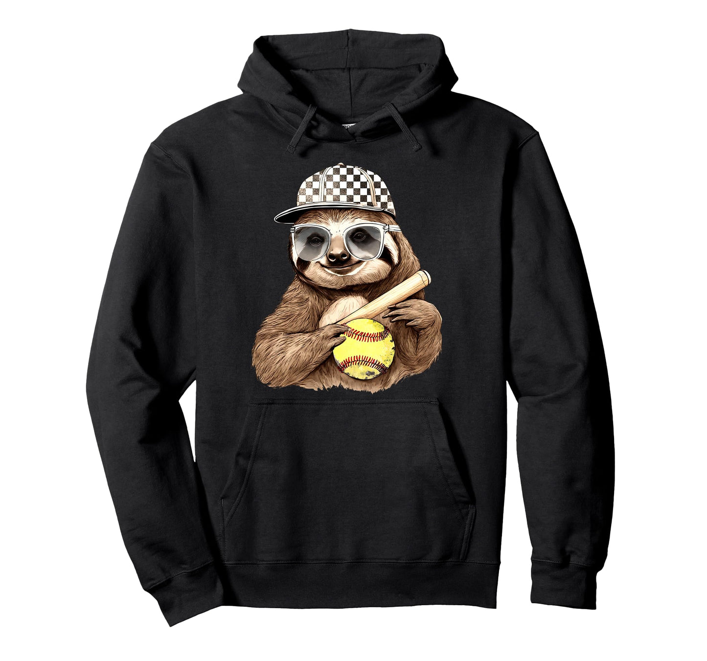 Sloth Wear Sunglasses Playing Hoodie - Custom Art Print for Adults - T-Shirt, Sweatshirt, Hoodie