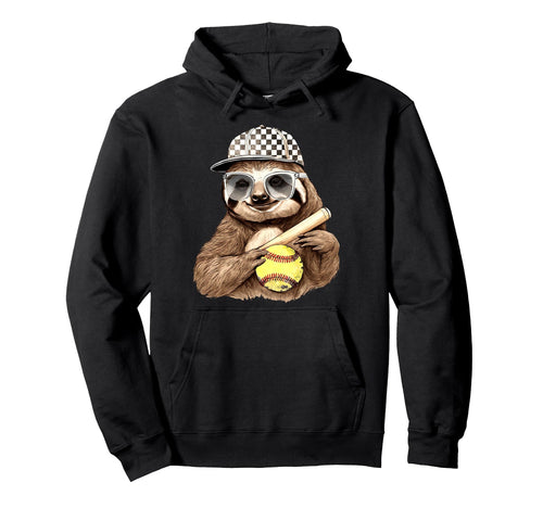 Sloth Wear Sunglasses Playing Hoodie - Custom Art Print for Adults - T-Shirt, Sweatshirt, Hoodie