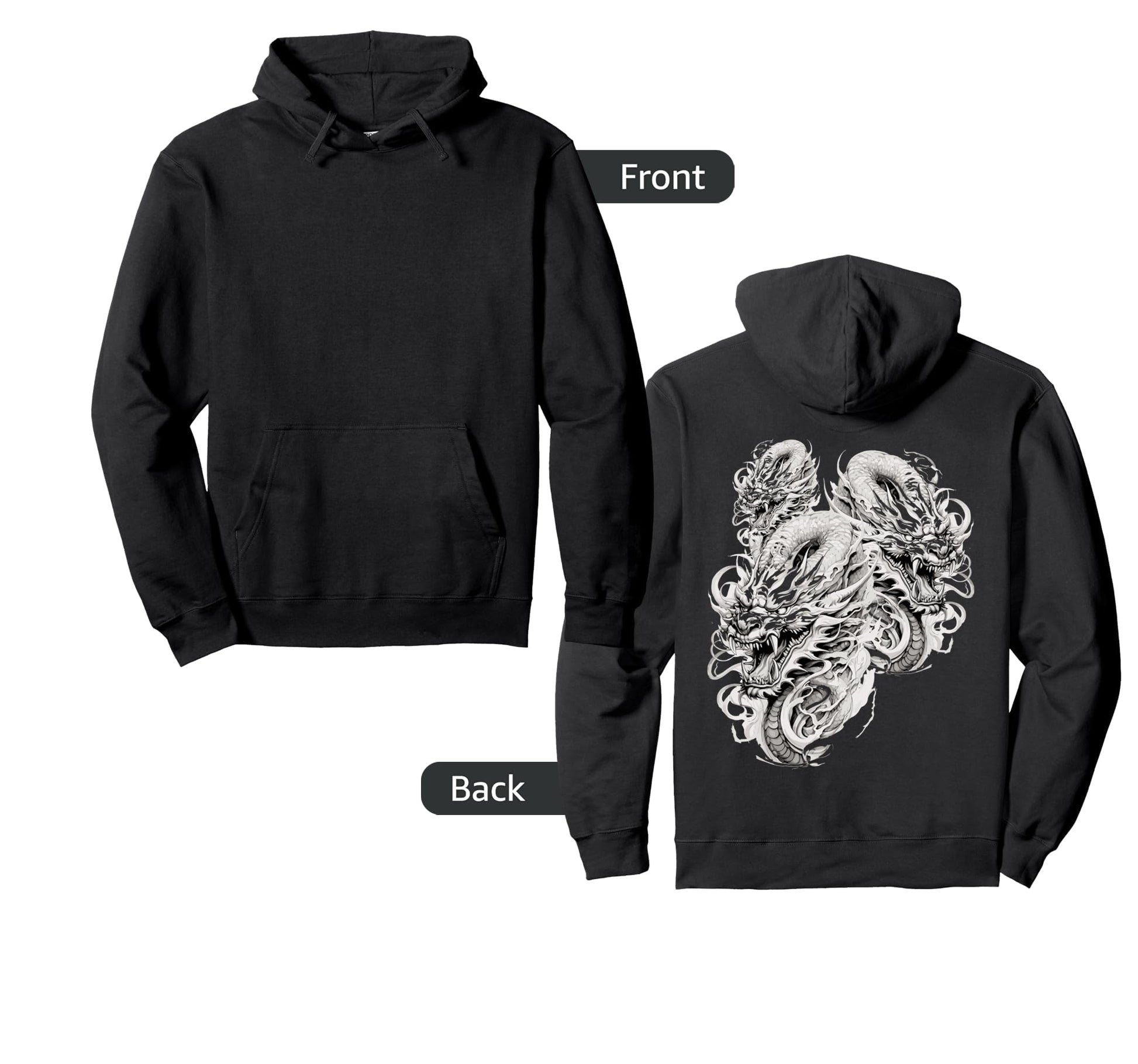 Chinese Dragon Dragon Grunge Aesthetic Hoodie - Custom Art Print Men Women - T-Shirt, Sweatshirt, Hoodie
