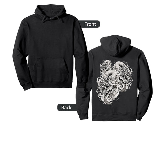 Chinese Dragon Dragon Grunge Aesthetic Hoodie - Custom Art Print Men Women - T-Shirt, Sweatshirt, Hoodie