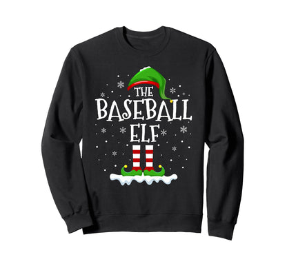 Baseball Elf Squad Family Matching Sweatshirt - Graphic Print for Adults - T-Shirt, Sweatshirt, Hoodie