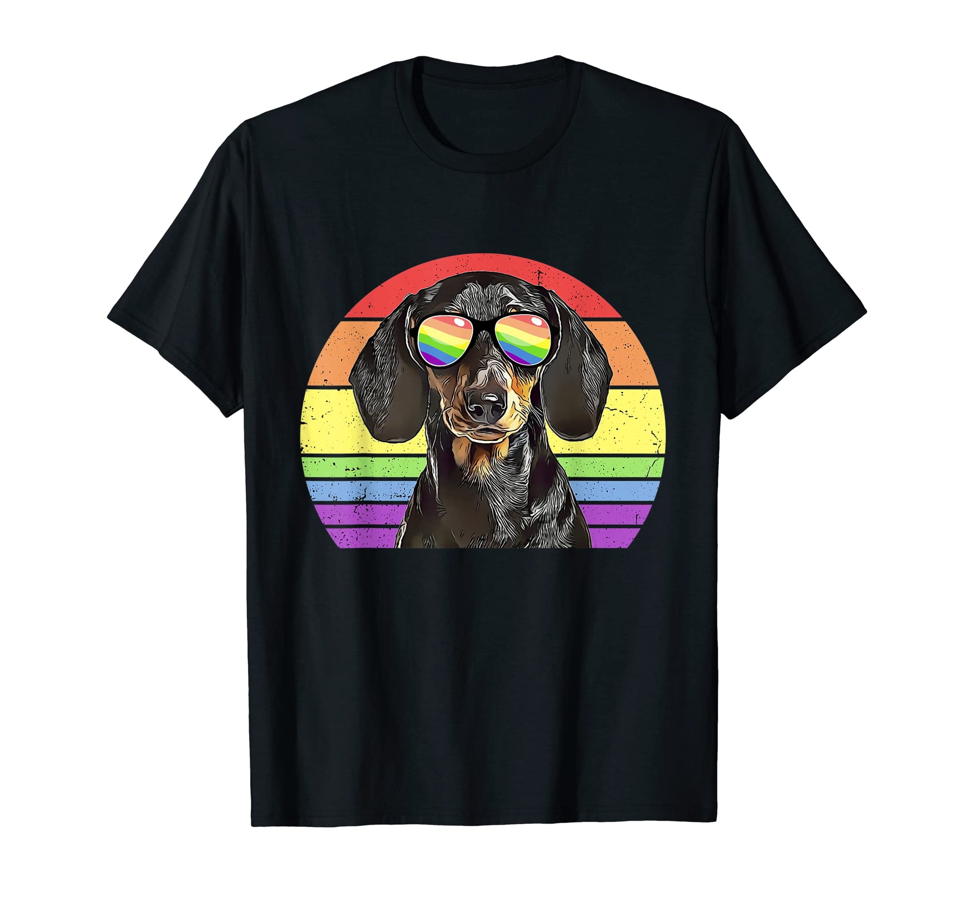 Lgbtq Dachshund Dog Rainbow Love Pride T-Shirt - Novelty Apparel for Adults - T-Shirt, Sweatshirt, Hoodie