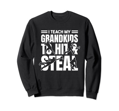 Baseball Grandpa I Teach My Sweatshirt - Custom Art Print Men Women - T-Shirt, Sweatshirt, Hoodie
