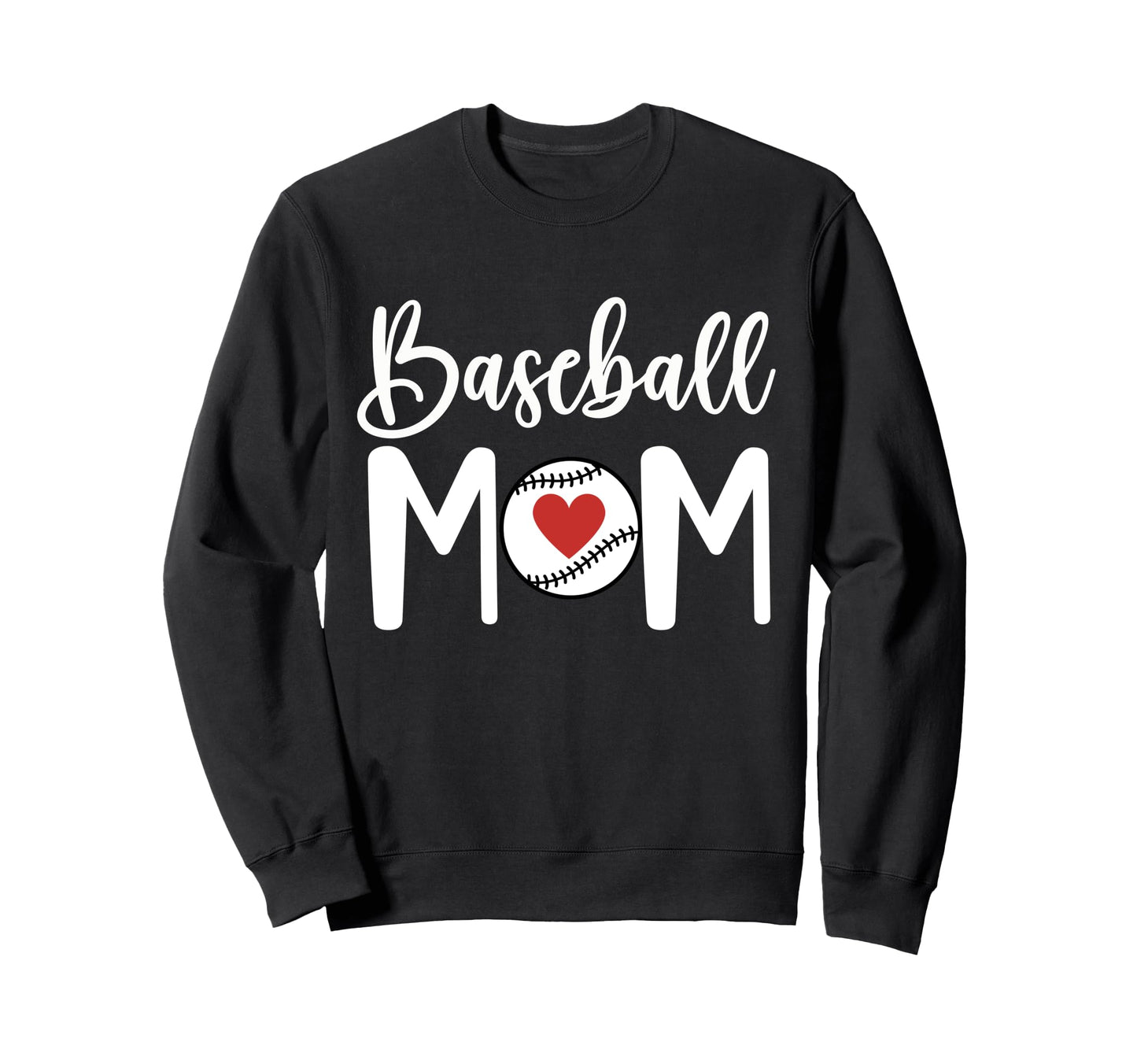 Baseball Mom Baseball Heart Game Day Sweatshirt - Graphic Print for Adults - T-Shirt, Sweatshirt, Hoodie