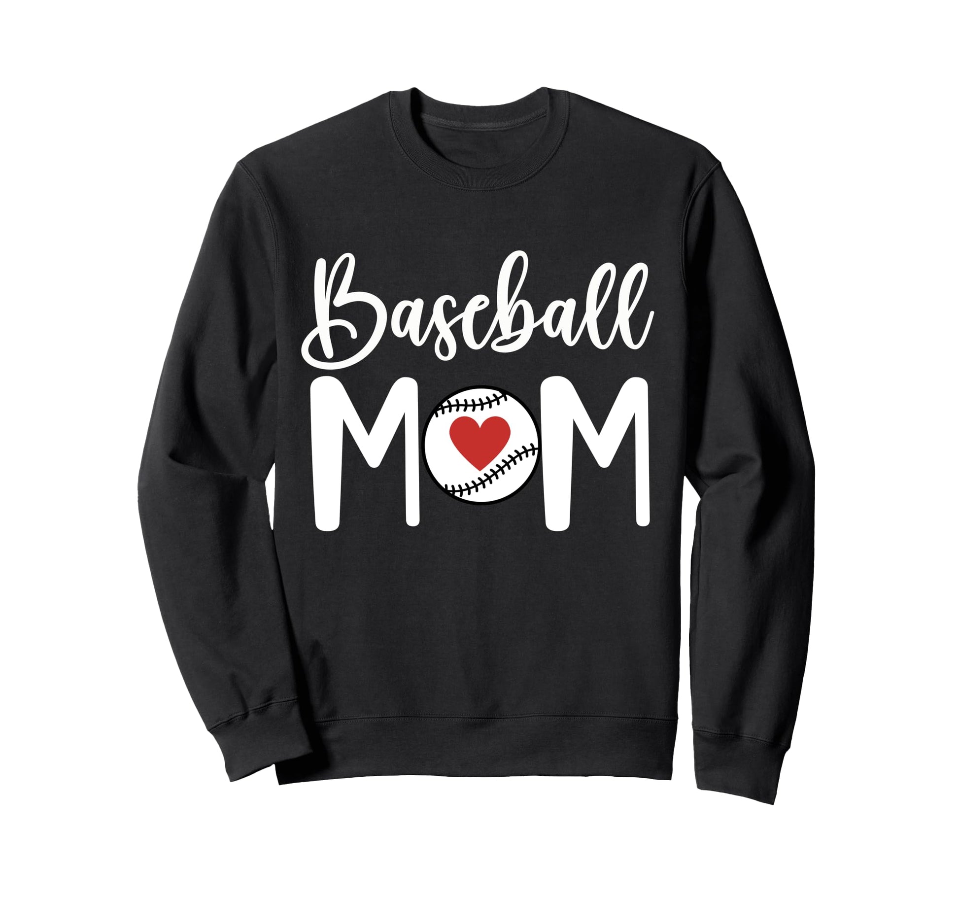 Baseball Mom Baseball Heart Game Day Sweatshirt - Graphic Print for Adults - T-Shirt, Sweatshirt, Hoodie