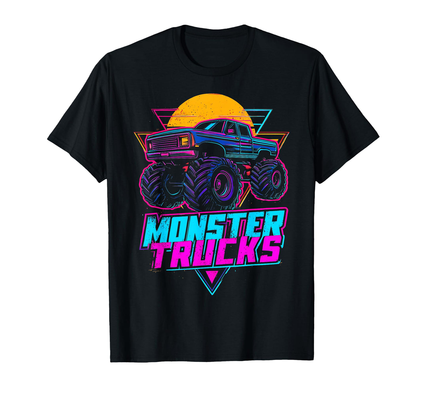 Monster Truck 4 Wheeler Vaporwave T-Shirt - Trendy Graphic Unisex - T-Shirt, Sweatshirt, Hoodie