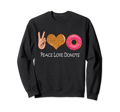 Doughnut Peace Leopard Love Peace Sweatshirt - Minimalist Print for Adults - T-Shirt, Sweatshirt, Hoodie
