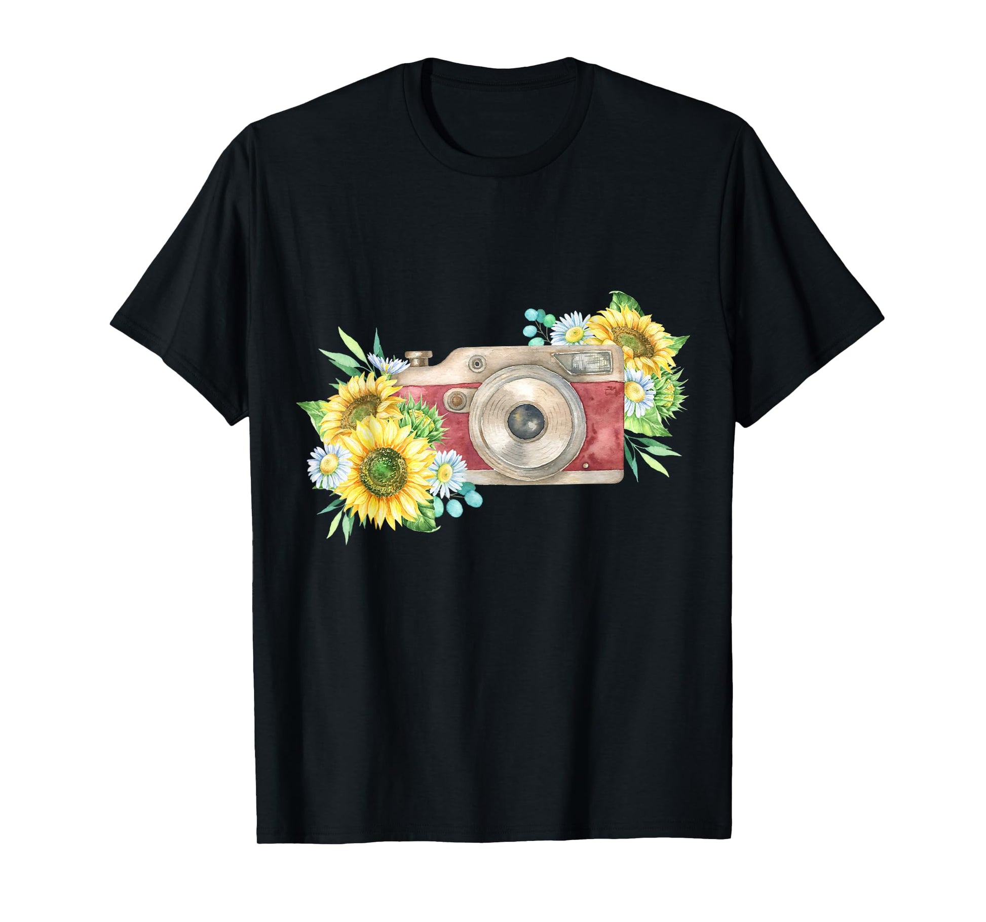 Floral Camera Daisy Gift Hoodie - Fun Novelty Design Men Women - T-Shirt, Sweatshirt, Hoodie