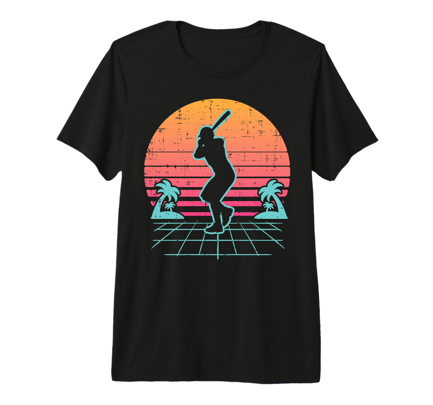 Baseball Player Vaporwave Aesthetic 80S T-Shirt - Minimalist Print Unisex - T-Shirt, Sweatshirt, Hoodie