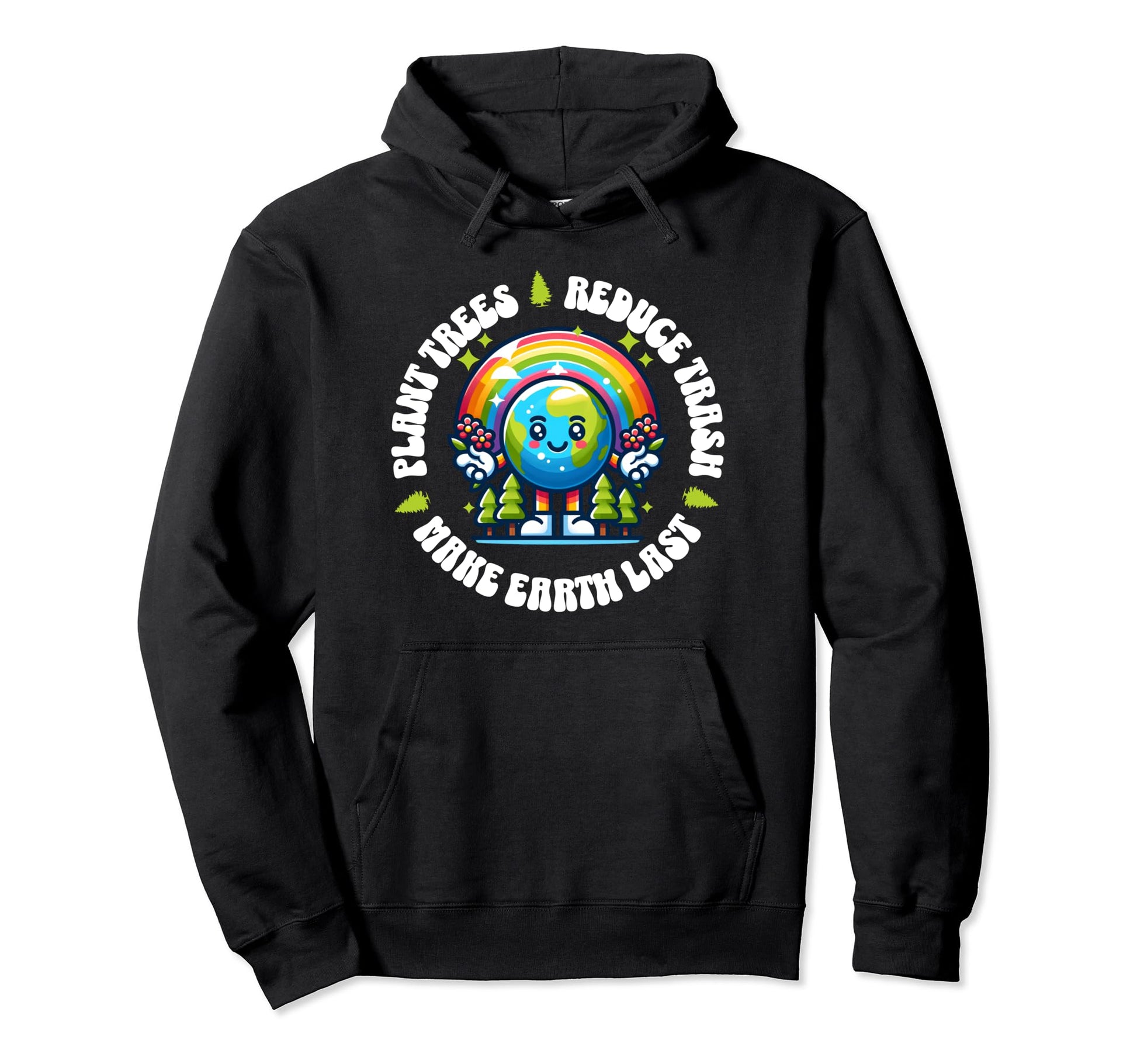 Earth Floral And Rainbow Earth Day 2024 Hoodie - Graphic Print Unisex - T-Shirt, Sweatshirt, Hoodie