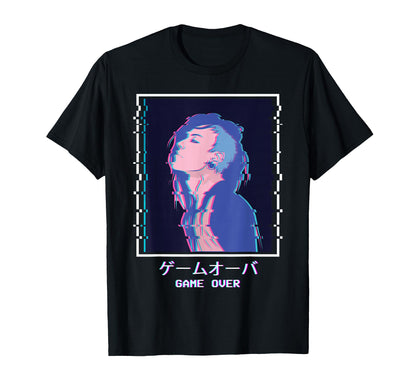 Game Over Anime Punk Emo Sad T-Shirt - Casual Everyday Wear Men Women - T-Shirt, Sweatshirt, Hoodie
